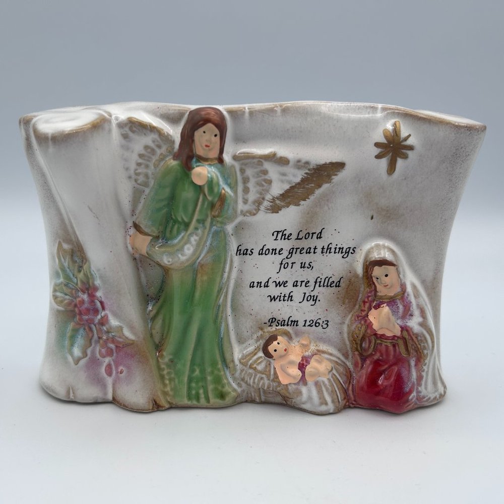 Christmas Nativity Scene Birth of Jesus Psalm 126:3 Standing Plaque Decoration